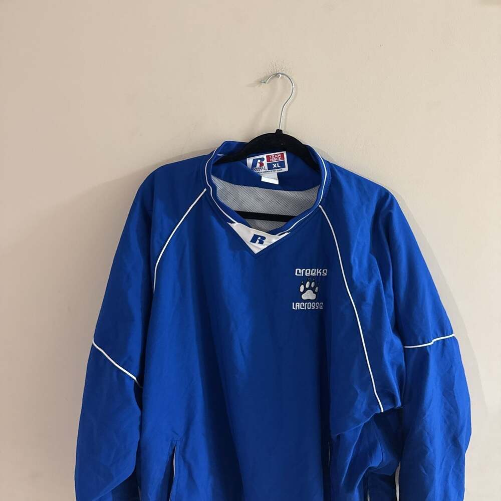 Russell Athletic Creek Lacrosse Team Issue Windbreaker Pullover Jacket Men's XL